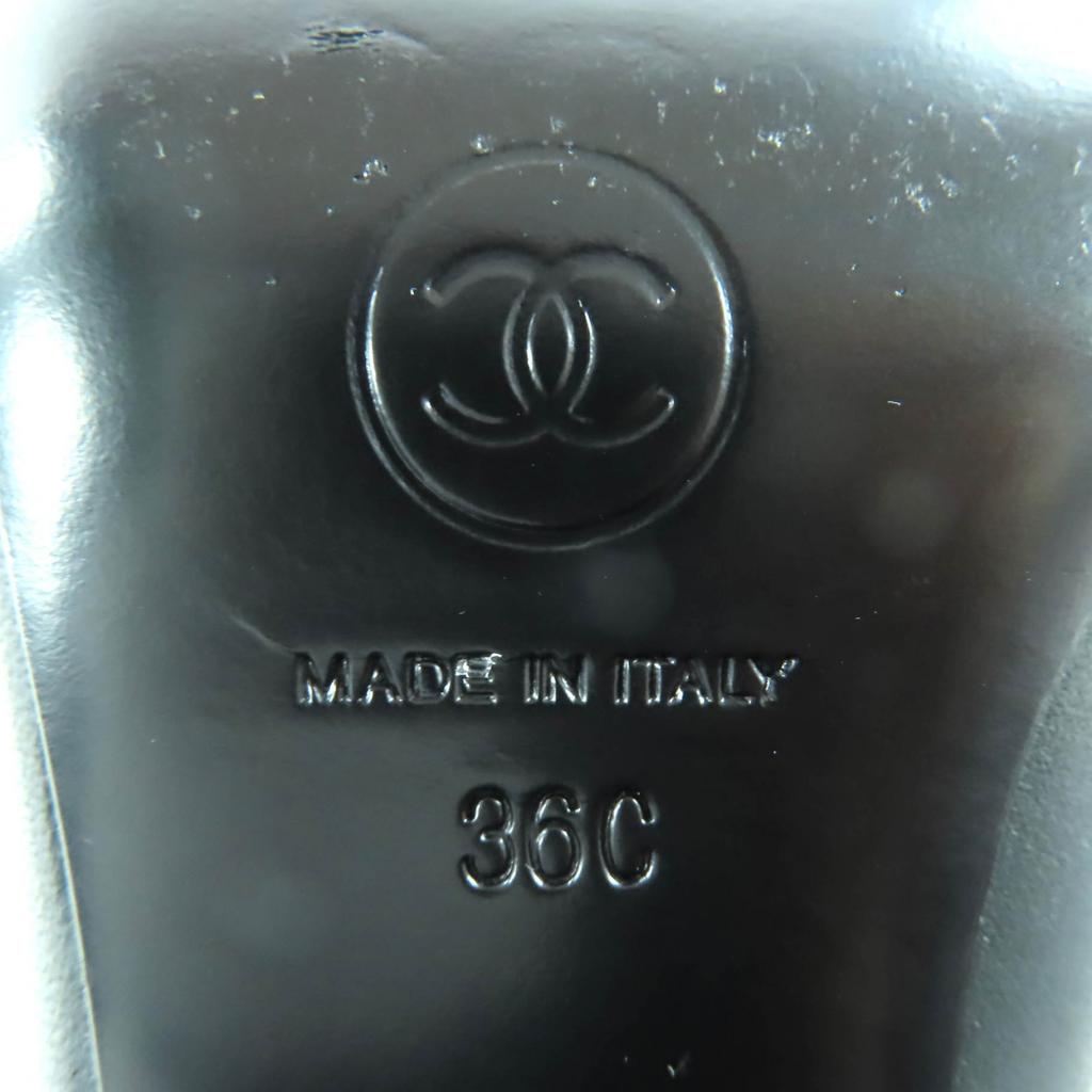 Ausgezeichnete CHANEL Stiefeletten schwarzes Leder Damen 36 22K G39529 Gebraucht