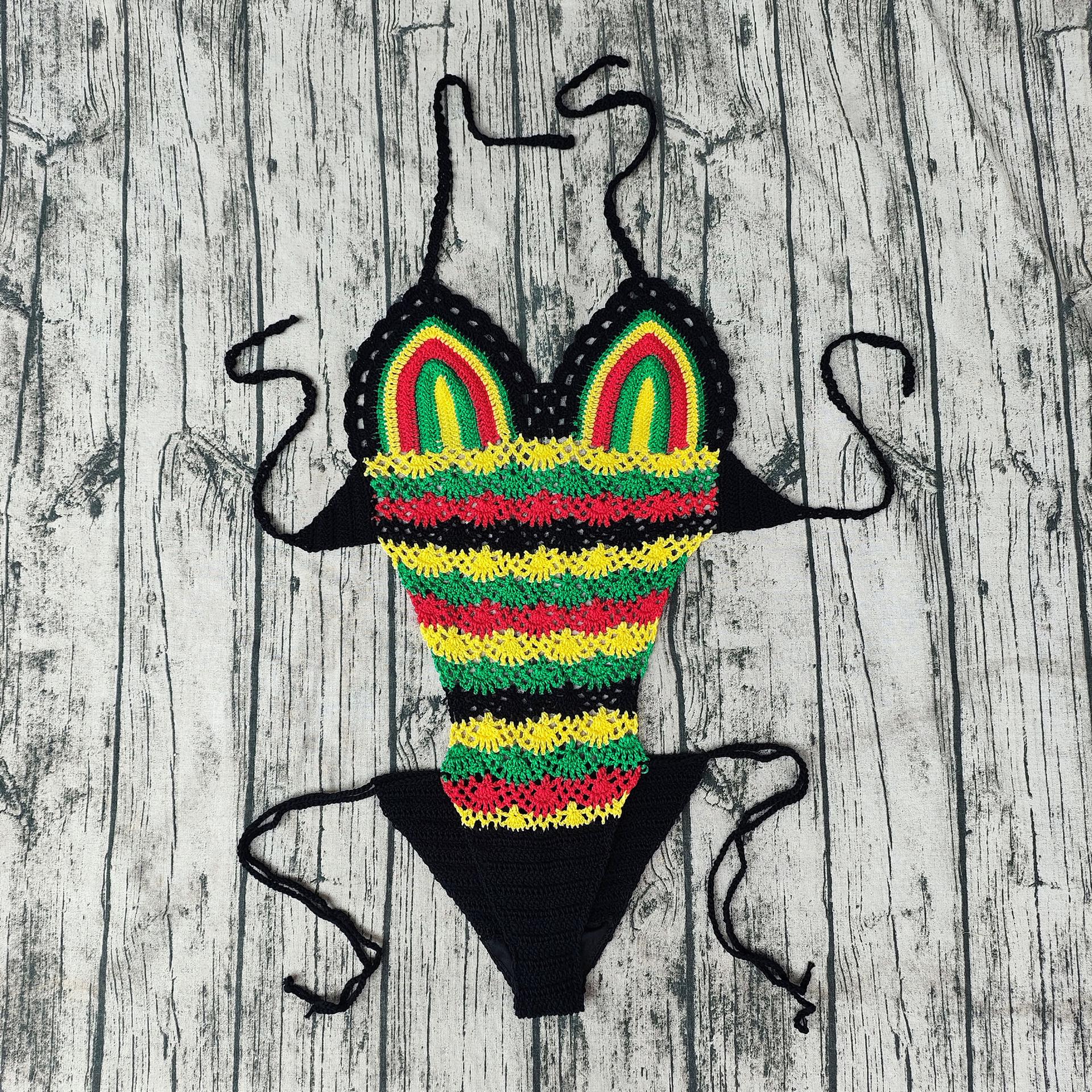 

Вязаный крючком купальник монокини ручной работы - В наличии Large