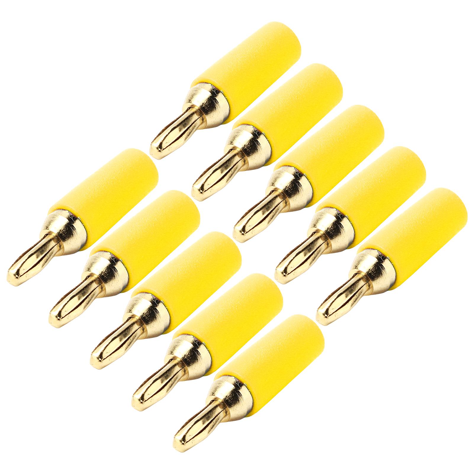

10Pcs Banana Plug 2.5mm Gold Plated Brass Solder Type Male Connector Accessory Set KitYellow жовтий