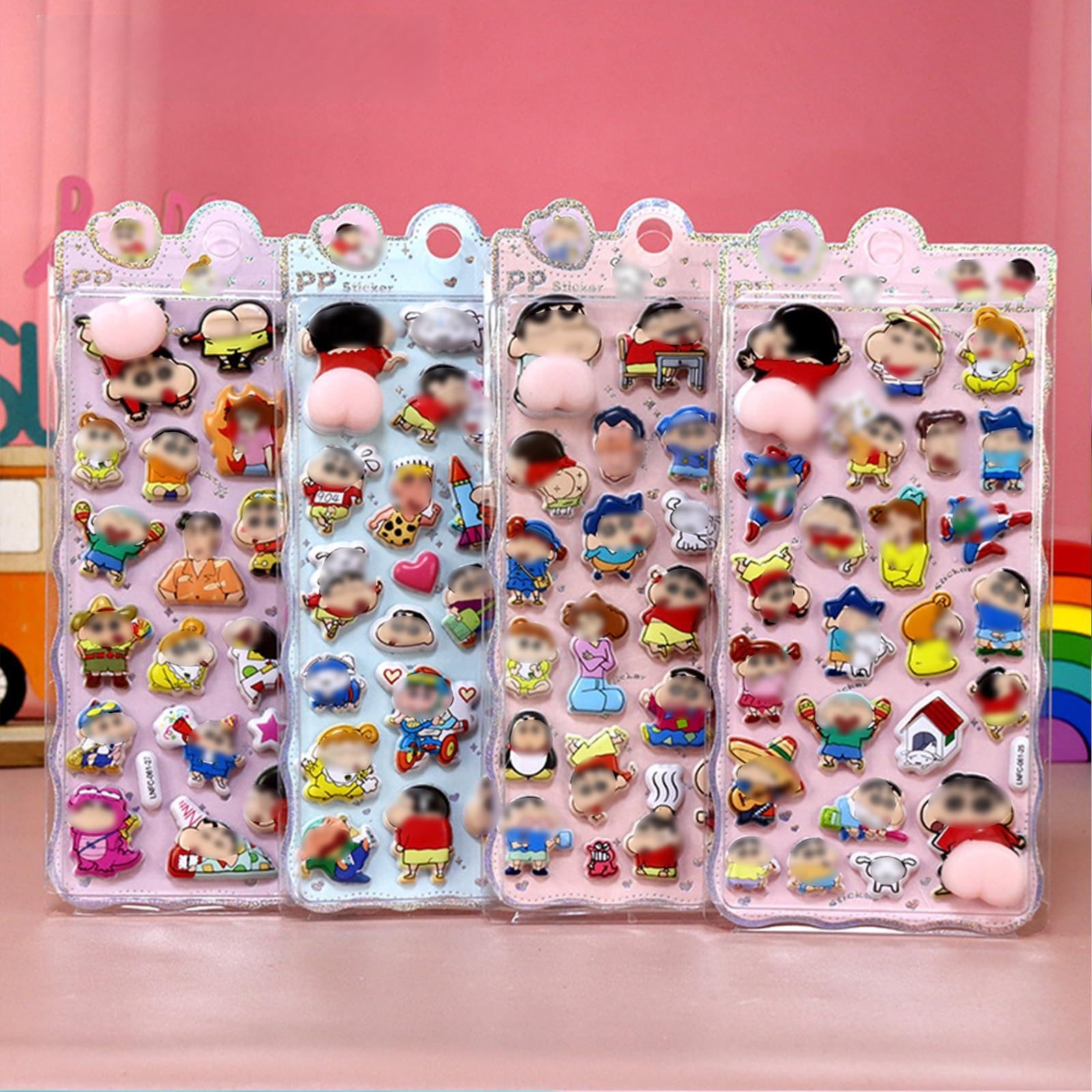 

XiaoJinLong 3D Cute Stickers 2 Sheets Notebooks Decorative Fluffy Butt Children Handmade Reward DIY Phone Interior Crafts Gift