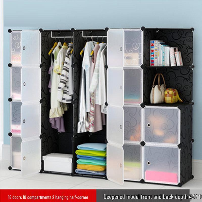 Children's Folding Resin Wardrobe: Assembled Plastic Storage Cabinet for the Living Room