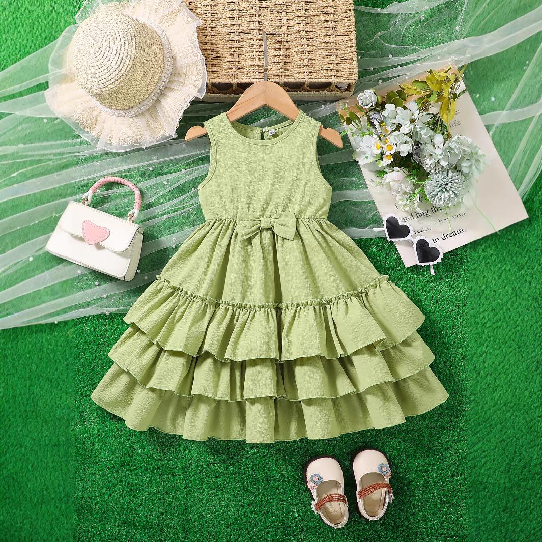 

Модное голубое платье с цветочным принтом для девочек. Летнее детское платье принцессы. 110cm