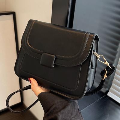 Sac bandoulière pour femme haut de gamme et polyvalent Sac à épaule Ins Automne et Hiver Rétro Petit sac carré Texture de niche Sac de navette