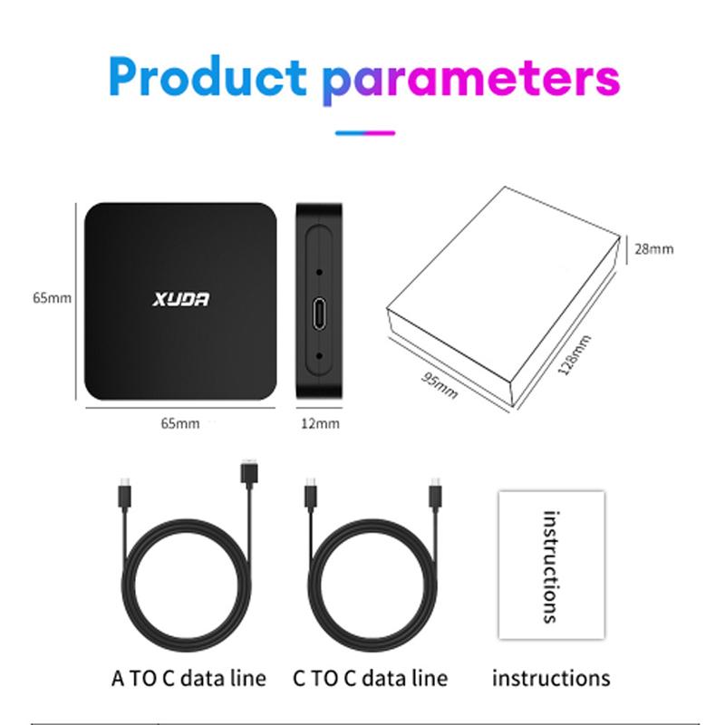 Bluethooth 5.0 2 In 1 Wired To Wireless CarPlay Android Auto Adapter for Car Stereo USB Type C Plug and Use For 98% Cars