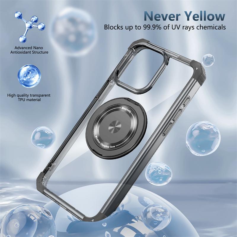 Průhledný magnetický kroužek pro pouzdra s bezdrátovým nabíjením MagSafe pro iPhone 15 14 13 12 11 15 Pro Max Nárazuvzdorný kryt Příslušenství