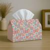 1pc Easter-Themed Tissue Box Holder Featuring a Contemporary Design with Bunny And Egg Geometric Pastel Illustrations, Made from Durable Polyester, Pe