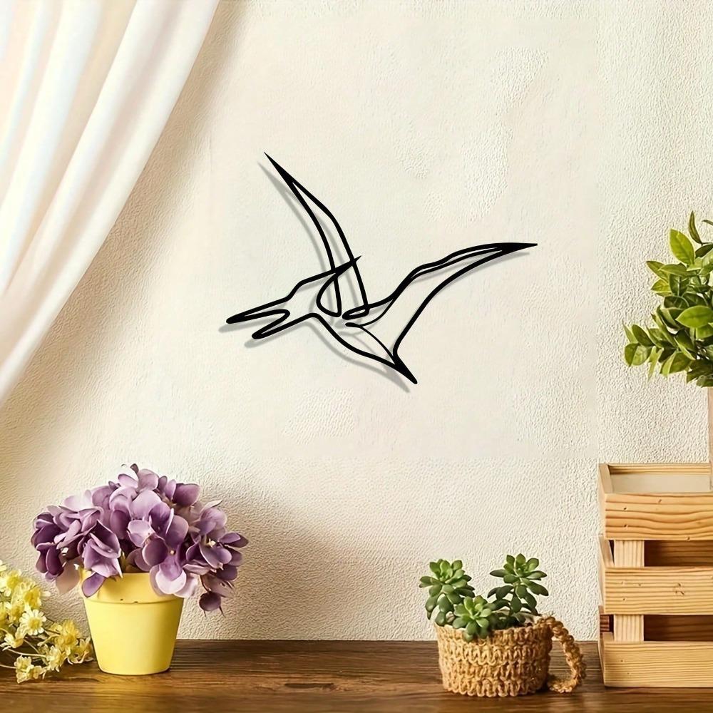 Vintage Pterosaur Metal Wall Art Rustproof Dinosaur Decor Kids Room Holiday Gift