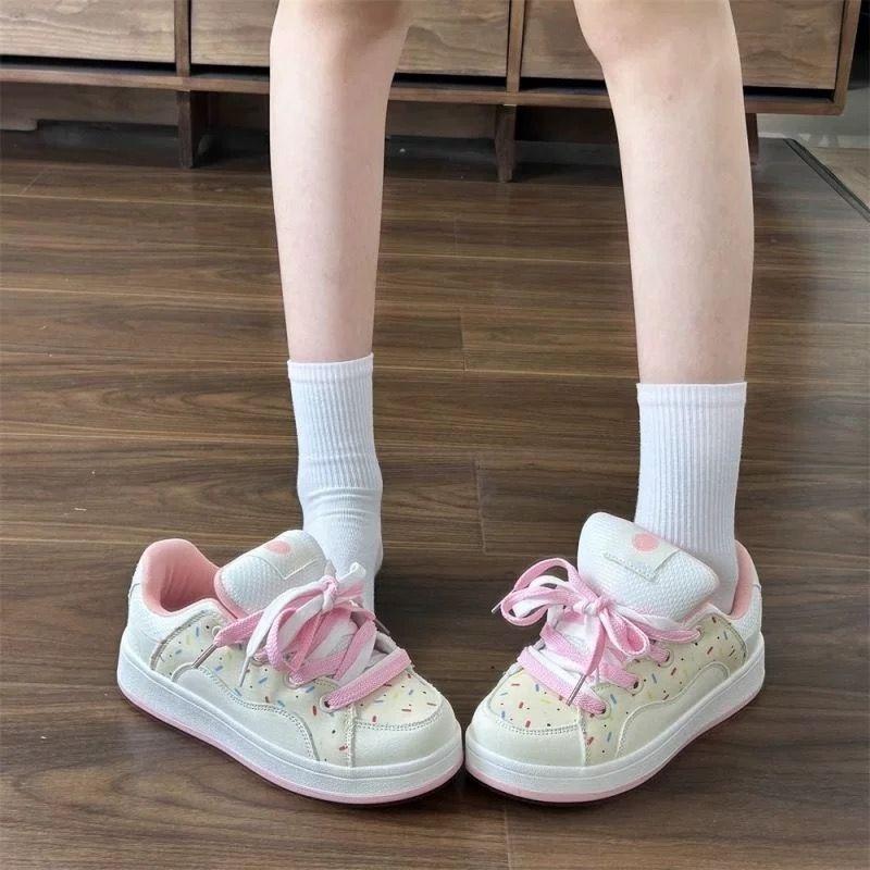 Sweetheart powder student original color matching niche bread shoes women's autumn new versatile casual sports board shoes tide