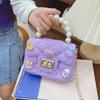 Baby Girl's Bag Bead Handle Shoulder Bag Children's Crossbody Bag Kids Bag With Self-Adhesive Patch