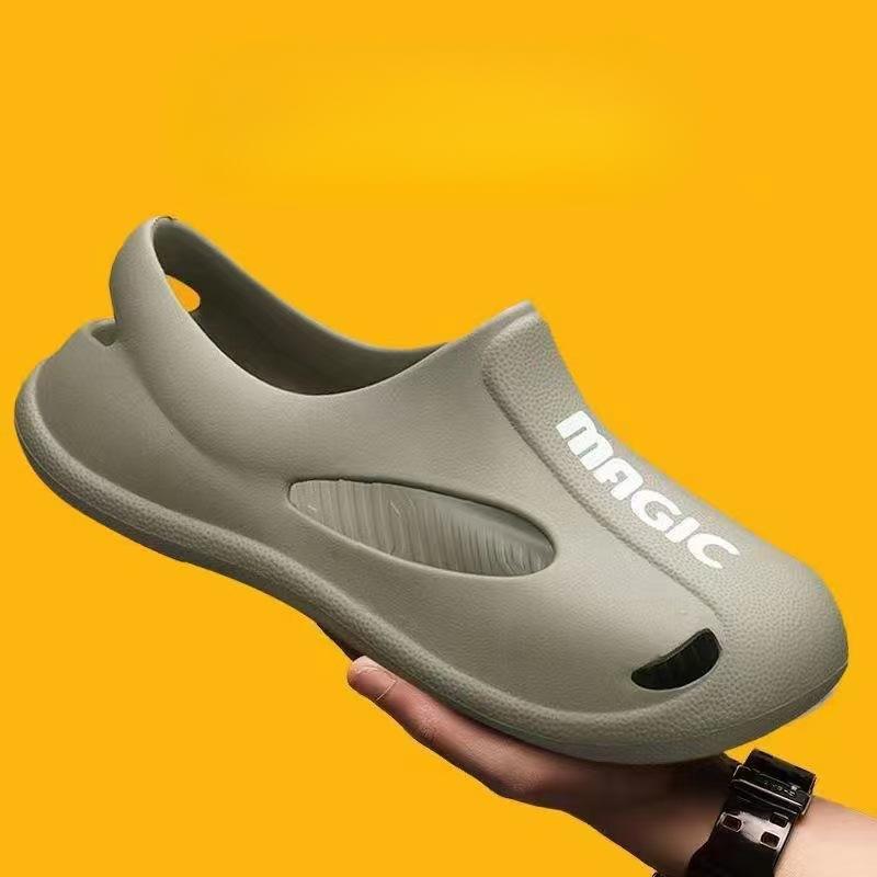 

Fashion Men s Sandals Outdoor Men s Hole Hole Shoes Breathable Wear-Resistant Shoes Casual Soft Bottom Anti-Slip Wedge Slippers 38-39 хаки