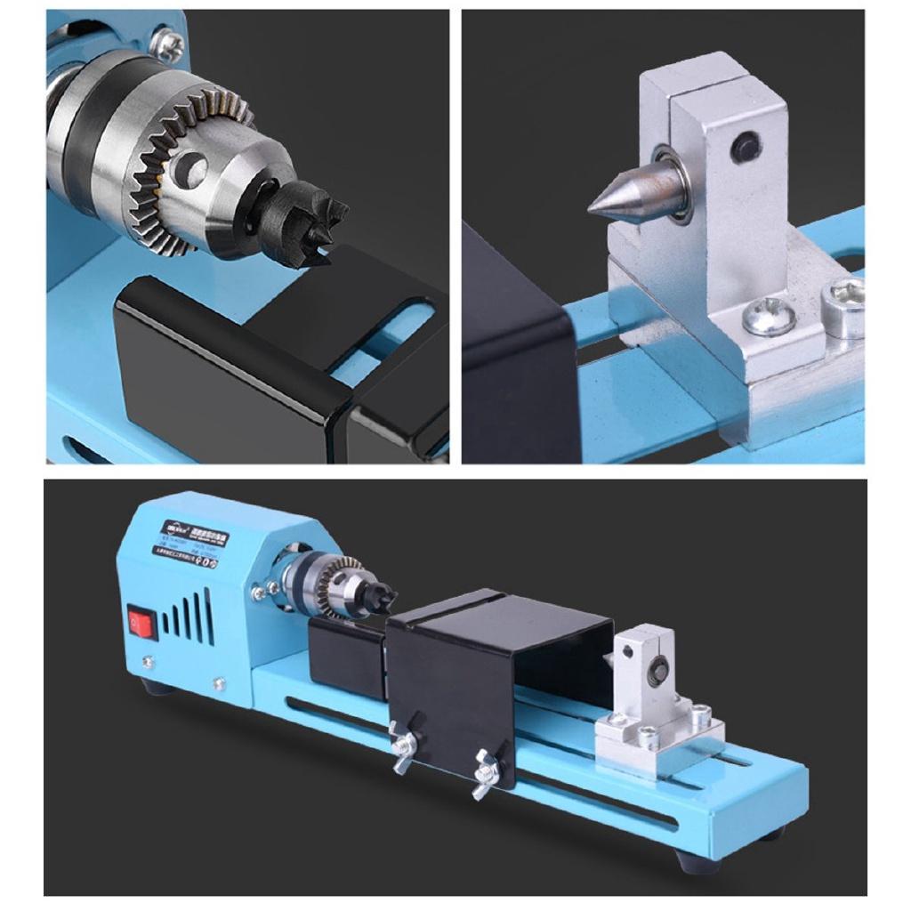 150W Woodworking Wood lathe Milling machine Grinding Polishing Beads Drill New DIY Lathe Machine Tool