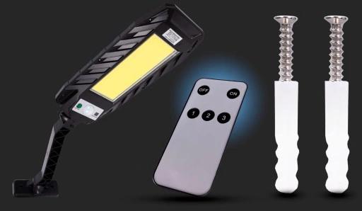 Lampa Solarna Uliczna Latarnia 120Led Cob +Uchwyt