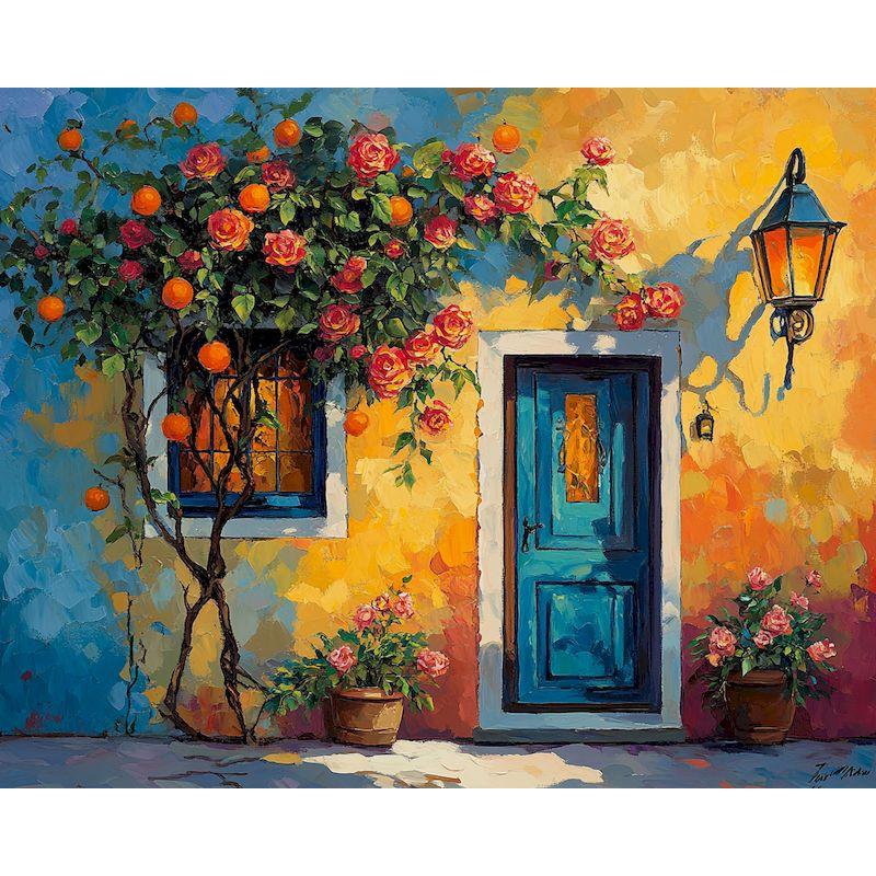 

GATYZTORY Acrylic Paint By Numbers For Adults Front Door Landscape HandPainted Painting By Numbers Unique Gift Home Decor 30x20cm no frame