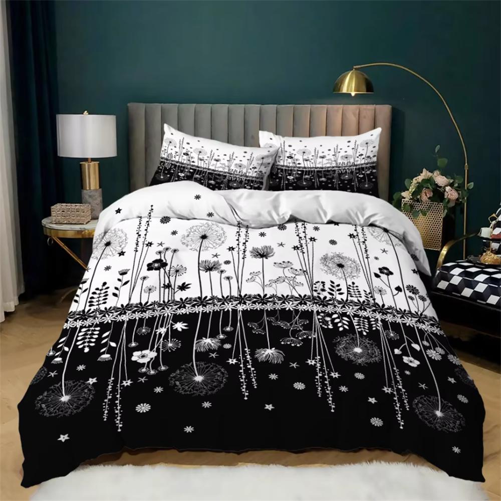 Glänzendes Bettwäsche-Set Schwarz Weiß Bettbezug-Sets Bettwäsche Twin Queen King Einzel Heimtextil Erwachsene Kinder 3D-Bettwäsche-Set