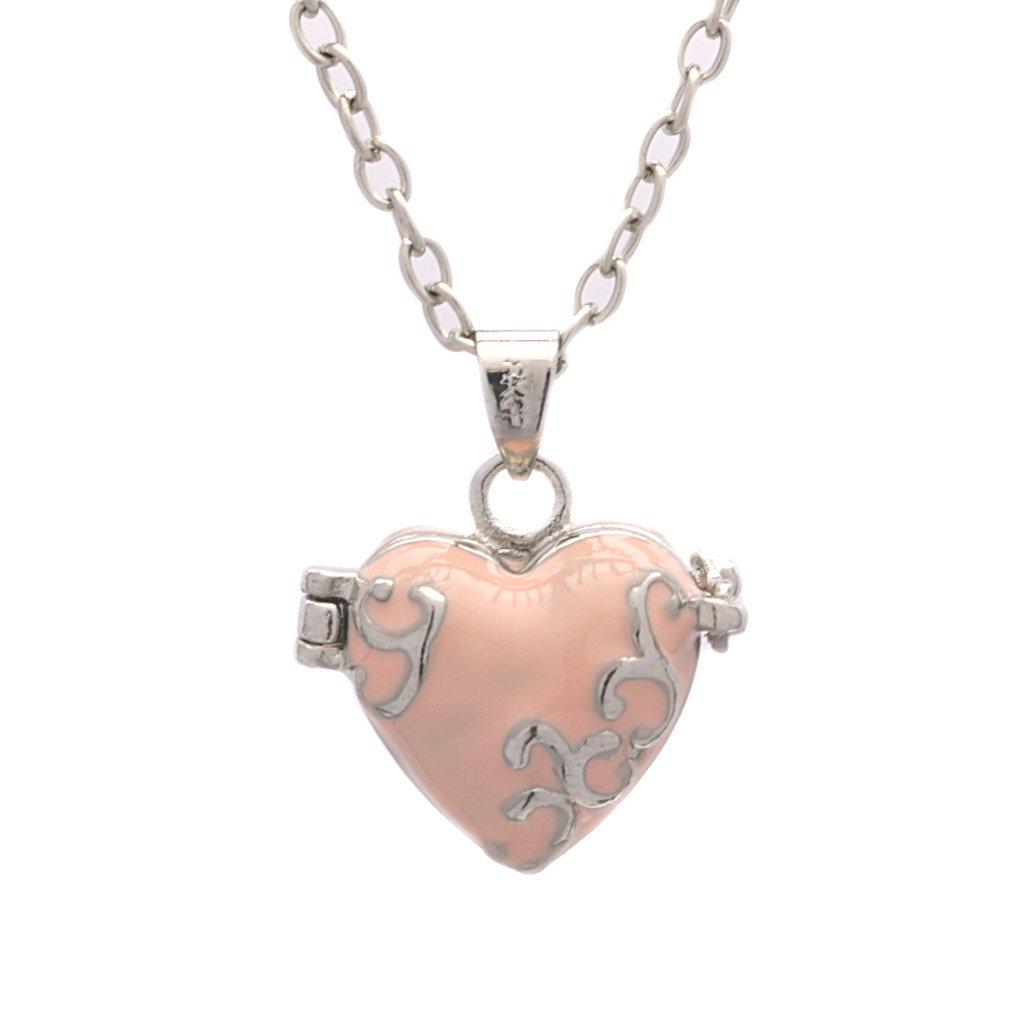 Personalized Brass Heart-shaped Epoxy Storage Necklace Pendant