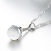 Pendant Light Opal Lucky Flower Leaf Temperament, Women's Silver Plated Necklace Pendant Jewelry