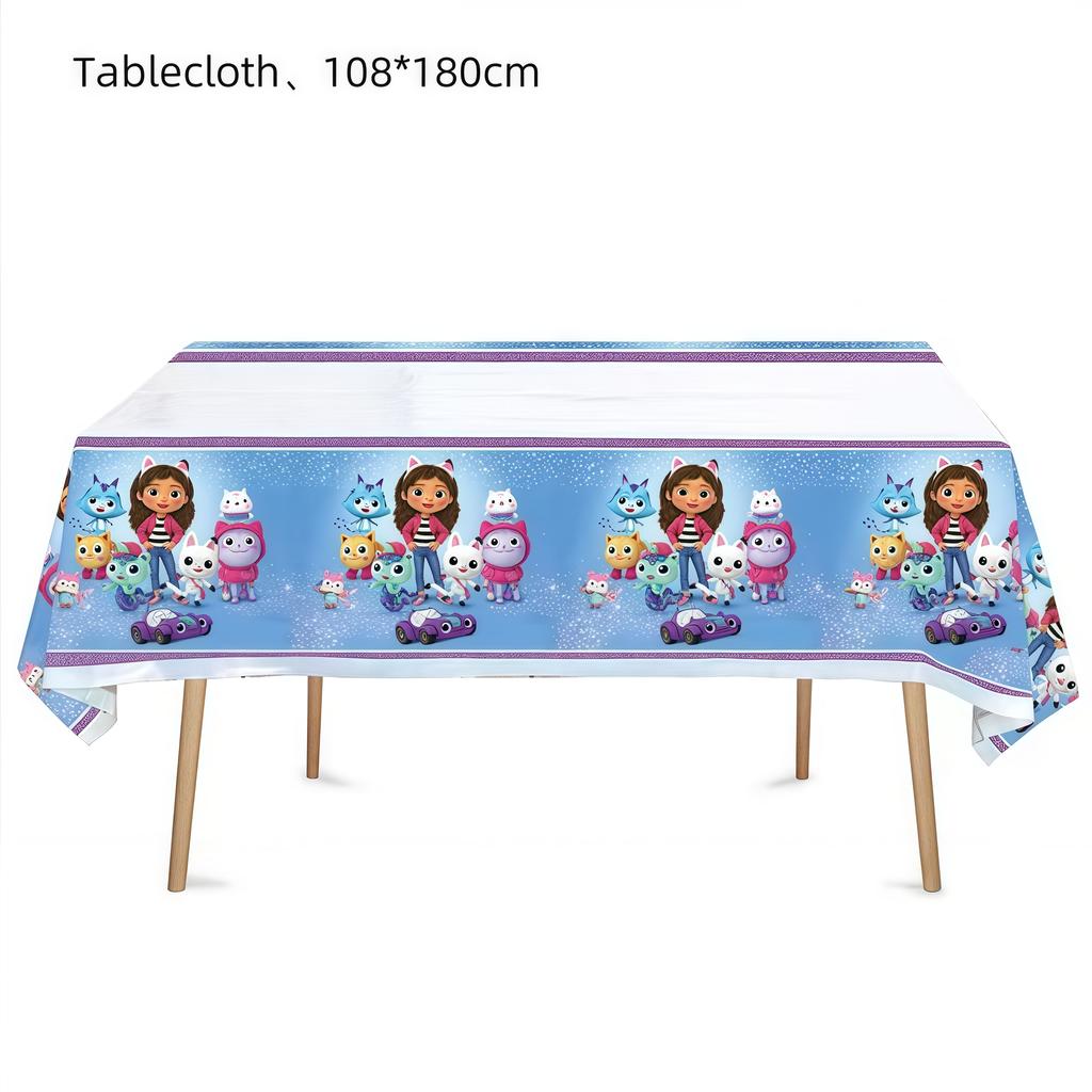 Gabby Dollhouse Birthday Decoration Gabby Disposable Dishes For Parties Girls Boys Favors Baby Shower Supplies Child Party Decor