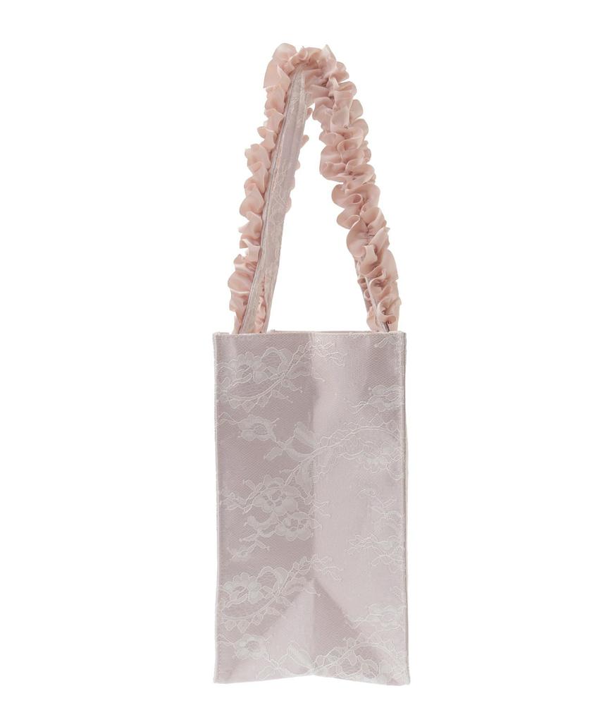 Maison De FLEUR Lace Frill Handle Square Tote Bag, Light Pink, Size F, 08000893600