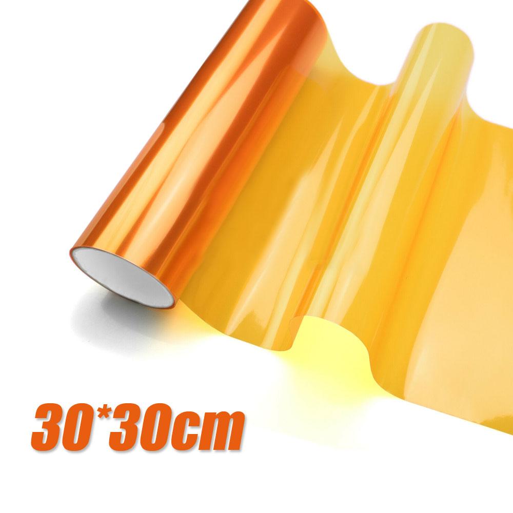 12" X 12" Amber Orange Headlight Taillight Fog Light PVC Tint Overlay Vinyl Film Universal Exterior Parts Car Accessories