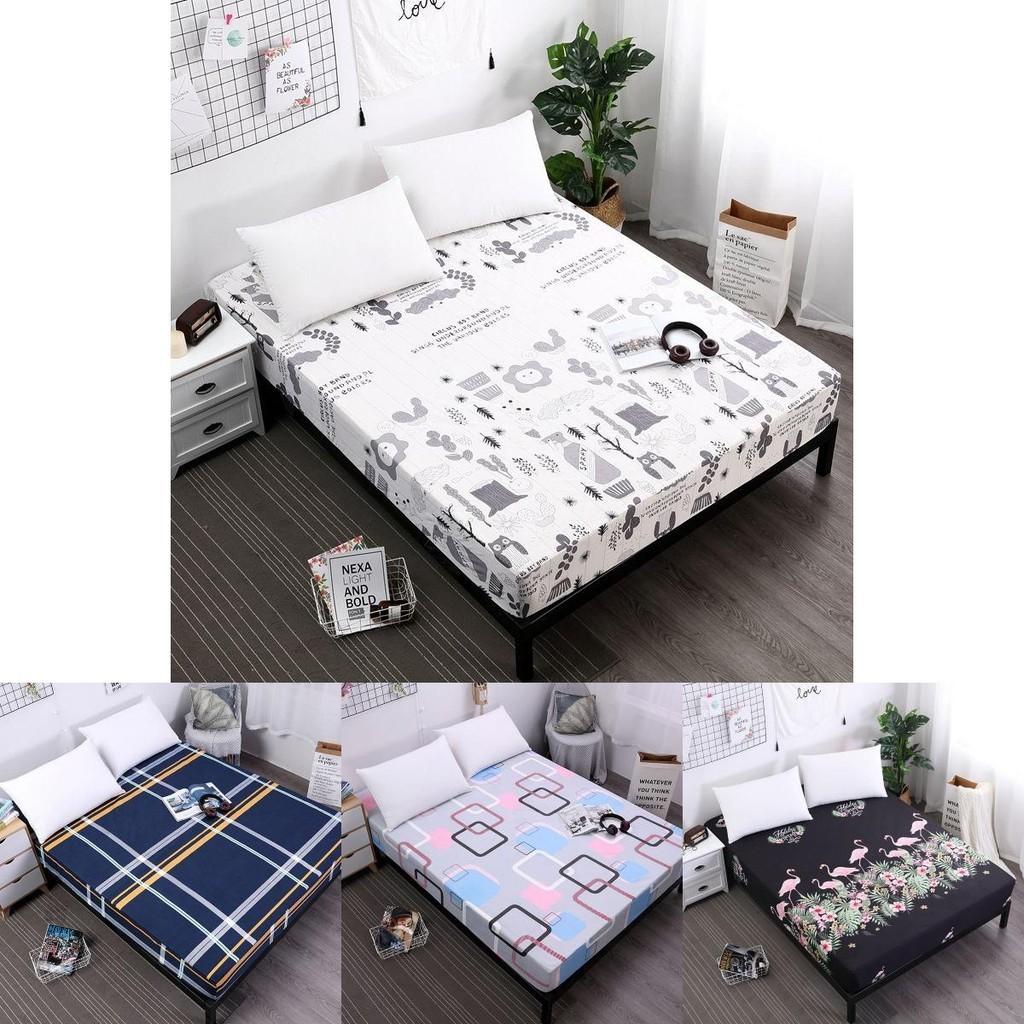 Cozy And Stylish Floral Stripes Mattress Protector Dustproof Fitted Sheet