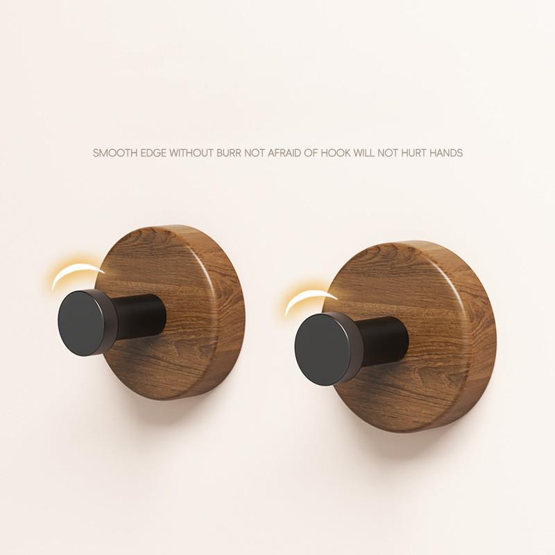 1-4 buc Cârlige de Perete din Lemn de Nuc, Autoadezive, Suport pentru Chei, Prosoape, Halate, Depozitare Haine, Cârlige de Bucătărie