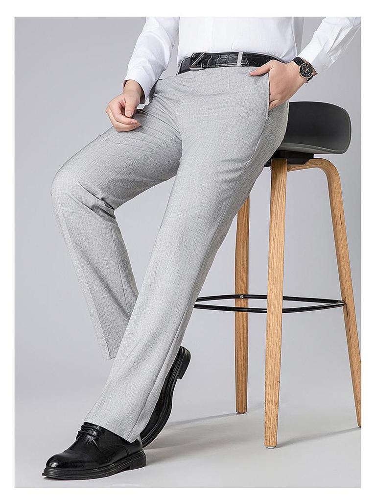 2026 Men's High-Grade Mulberry Silk Wool Formal Business Trousers