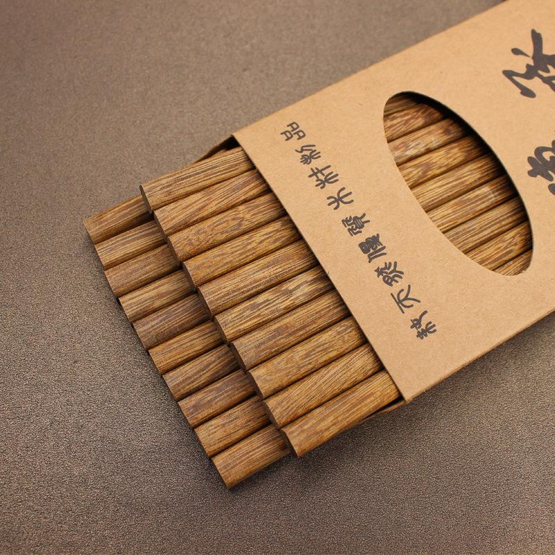 Carved Red Sandalwood & Chicken Wing Wood Chopsticks - Non-Slip, Unpainted, Unwaxed, Solid Wood Tableware.