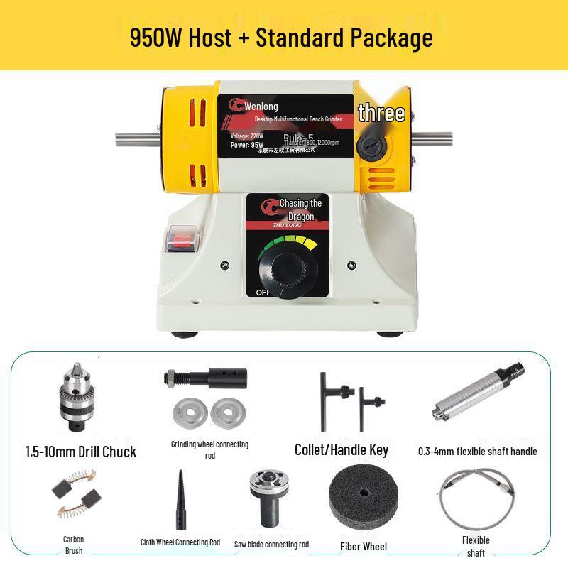 Multi-Functional Electric Bench Grinder: Jade, Woodworking Polisher, Engraver, Cutter, Drill.