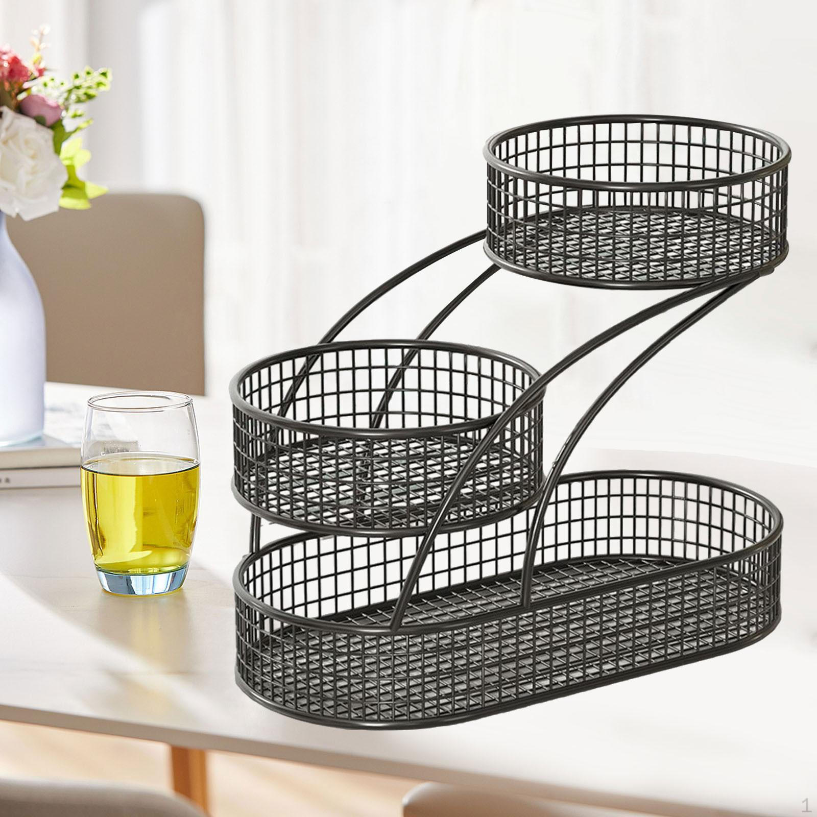 

3 Tier Fruit Basket Holder Vegetable Bread Snack Table Centerpiece Kitchen Organizer Tiered