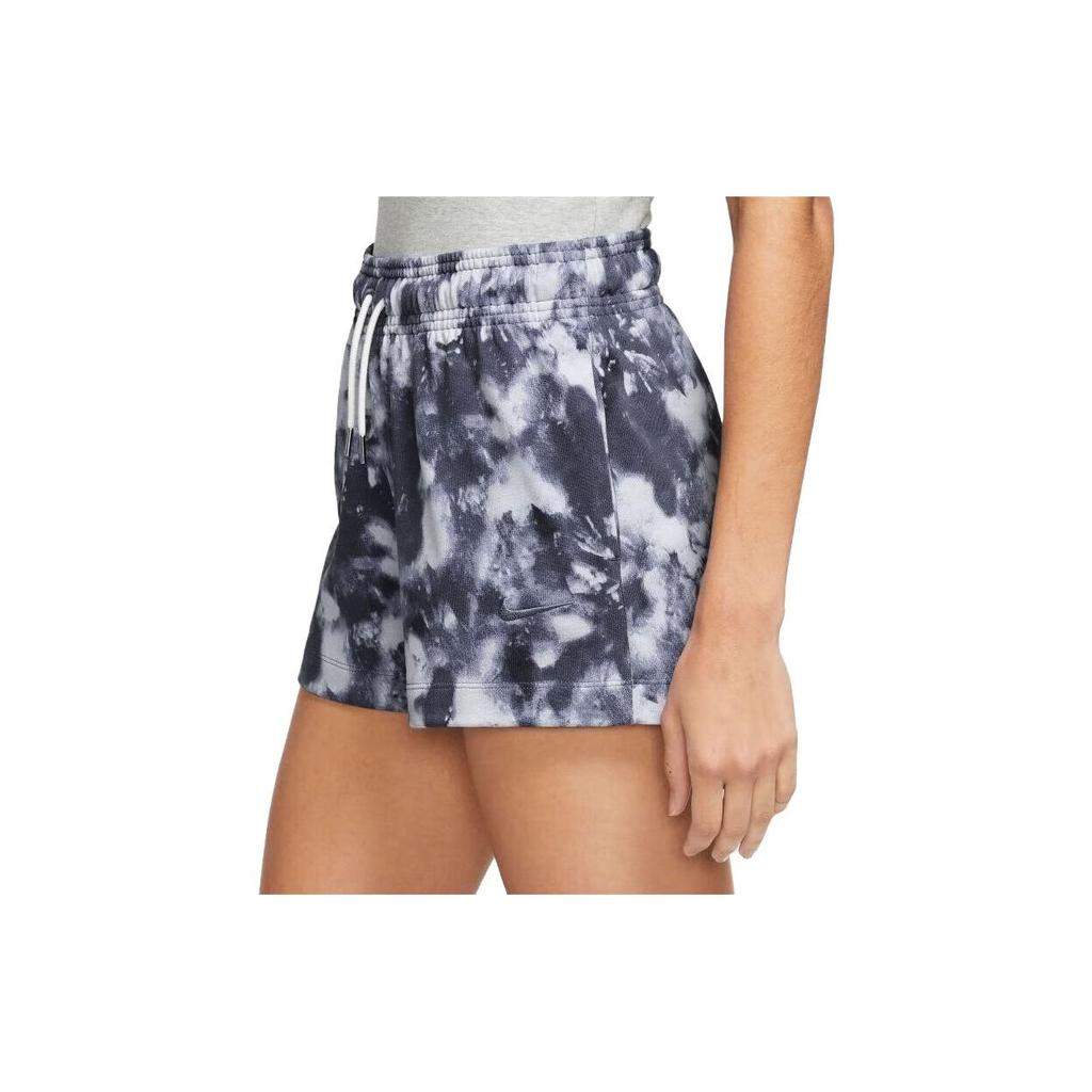 Nike Logo Embroidered Tie-Dye Printed Sports Shorts Women Shorts Black DV7923-015
