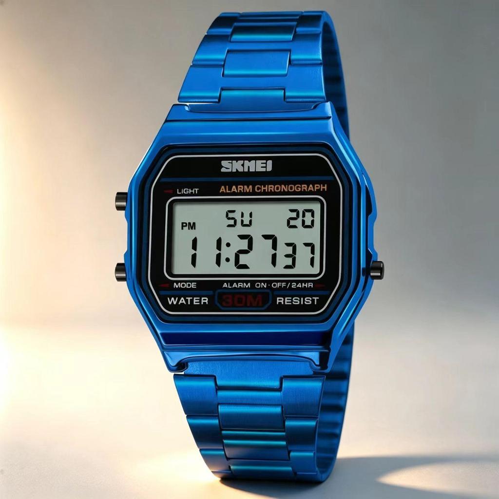 Men's Digital Watch SKMEI Square Retro Stainless Steel 1123