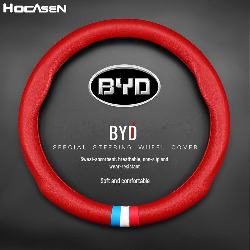 Leather Steering Wheel Cover for BYD Song Pro, Song MAX, Tang, Qin Pro, Han, Yuan, Song PLUS Models