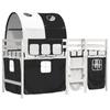 VidaXL Children's Mezzanine Bed with Tunnel, Mid Sleeper Bed with Storage, Bedroom Furniture, Modern, White/Black 3283856