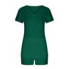 2 Pcs/Set Women Summer Pajamas Suit V Neck Short Sleeve Sleepwear Set Homewear Top Shorts Set Loose Shorts Set Casual Sport Outfit