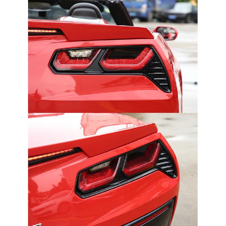 For Chevrolet Corvette C7 2014-2019 ABS Black Car Rear Tail Light Rear fog lamps Blackout Cover Trim Sticker Car Accessories