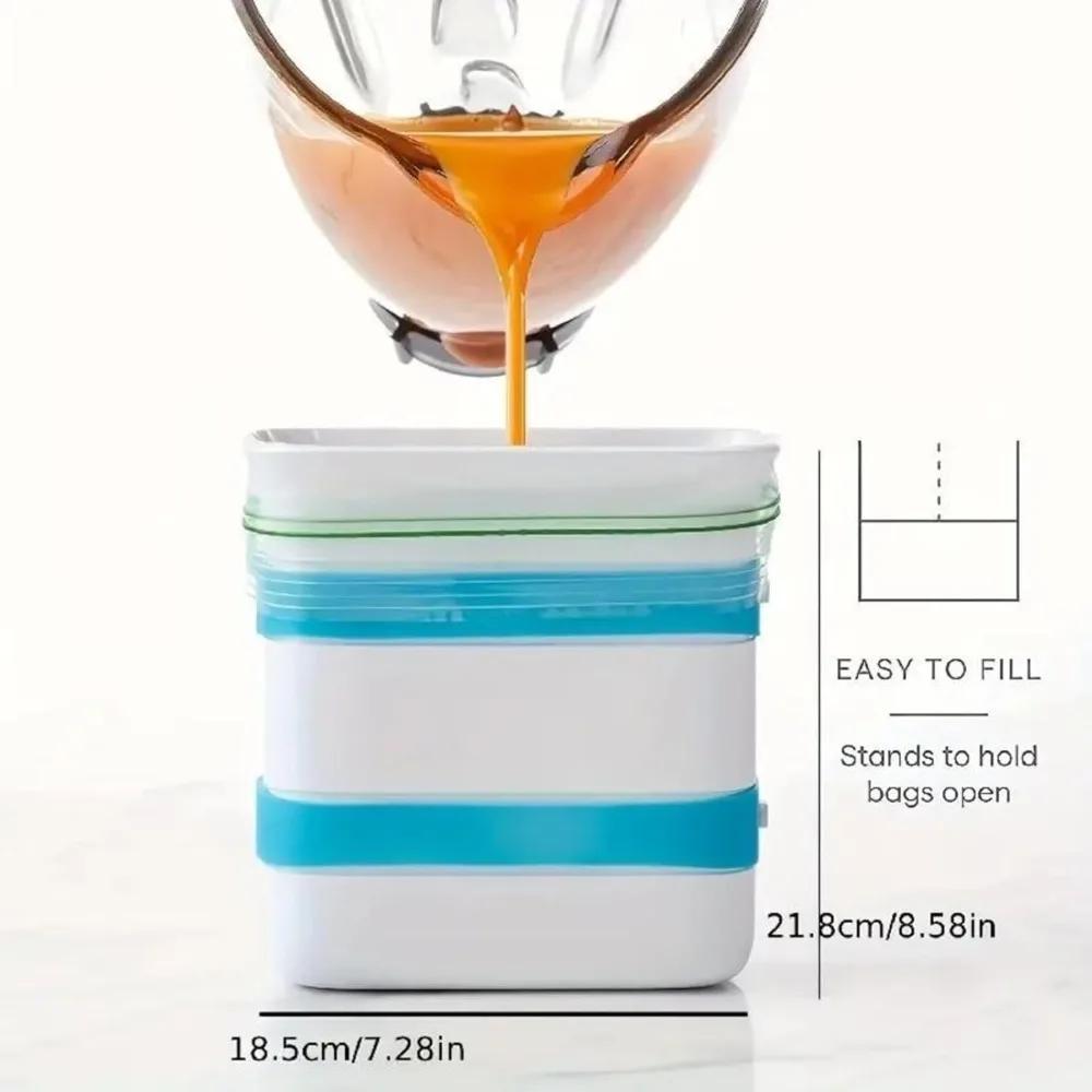 ABS Freezer Food Block Maker Meal Prep Container Leftovers Freeze Kitchen Storage Reusable Bags