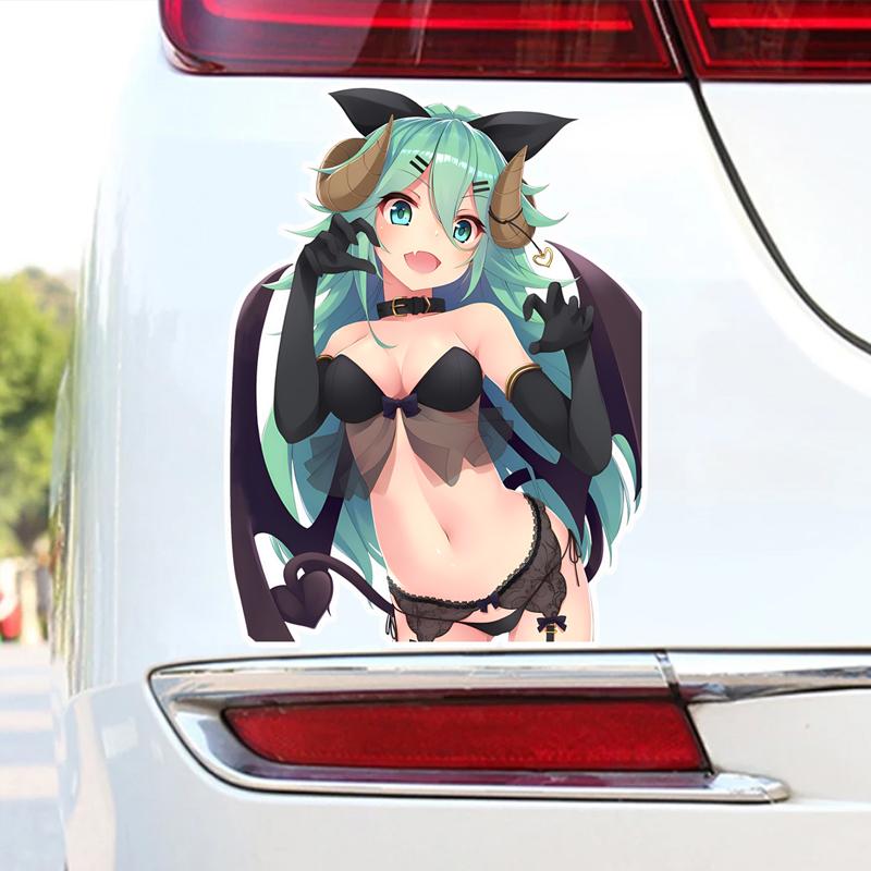 DM72#15cm Hravé a zábavné Anime Girl Vinylová samolepka na auto Vodotěsná vinylová samolepka Autodoplňky Dekor