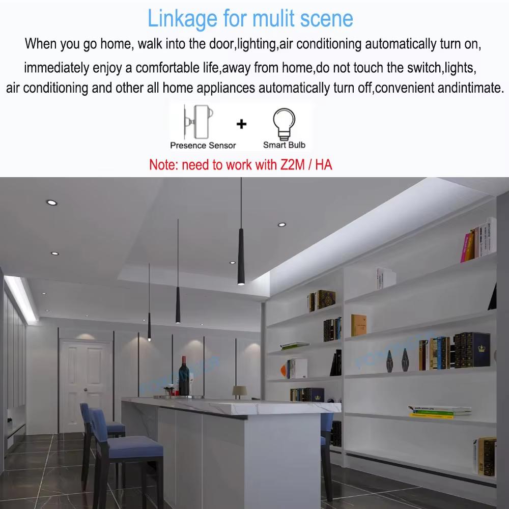 Zigbee Human Presence Detector Smart PIR Motion Sensor with Luminance and Distance Detection Support for Zigbee2MQTT Home