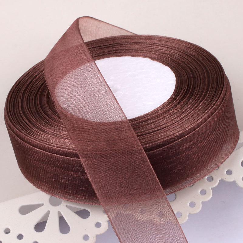 2,5 cm breites, transparentes Satinband aus Schneegarn für Bastelarbeiten und Haarschmuck