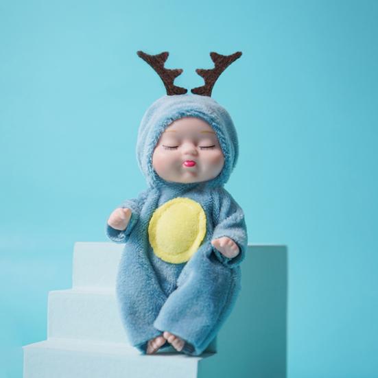 1/6/8Pcs Reborn Baby Doll with Plush Animal Clothes Realistic Movable Joints Educational Mini Sleeping