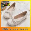 Pearl women's shoes flat-soled single shoes women's round head soft sole 2025 new French Mary Jane shallow mouth shoes