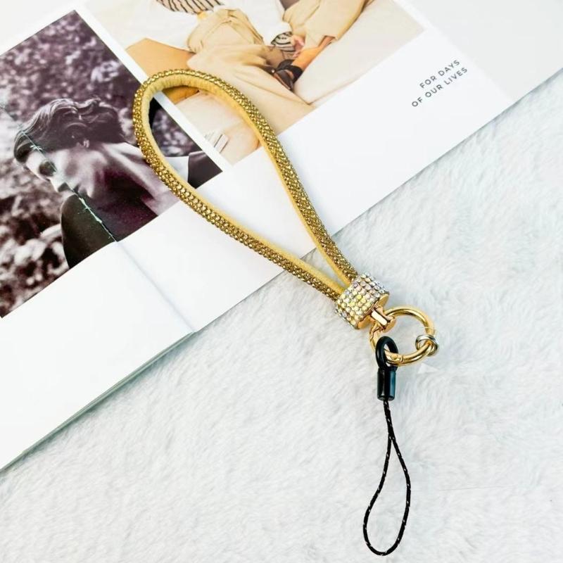 Sparkling Rhinestones Phone Lanyard Short Wristband Secure Carry Solution Business Casual Wrist Strap