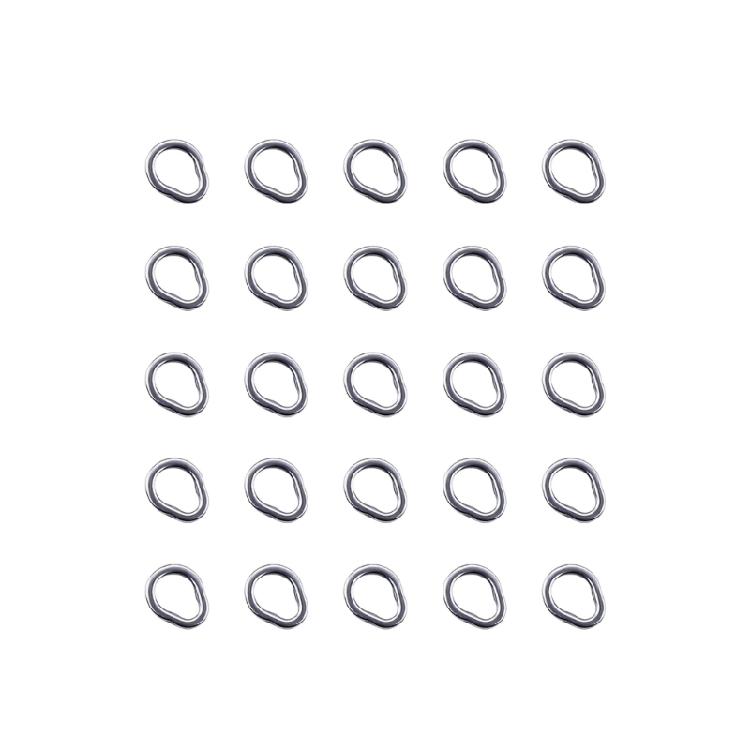 25Pcs Stainless Steel Split Rings Pear shape Solid Fishing Rings Lures Connectors for Saltwater Freshwater Fishing XS