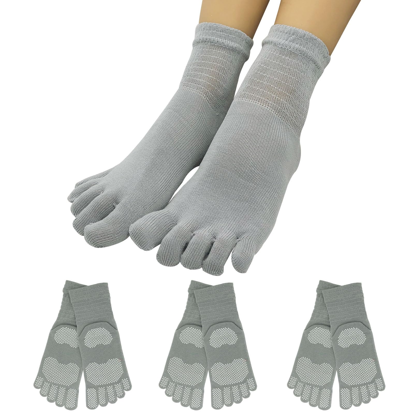 

Authentic Made in Cotton Loose Elastic Ankle Silicone Set of 3 Women s Five-Toe Socks, Japan, Warm, Comfortable, Anti-Heat, Antibacterial, Warm,