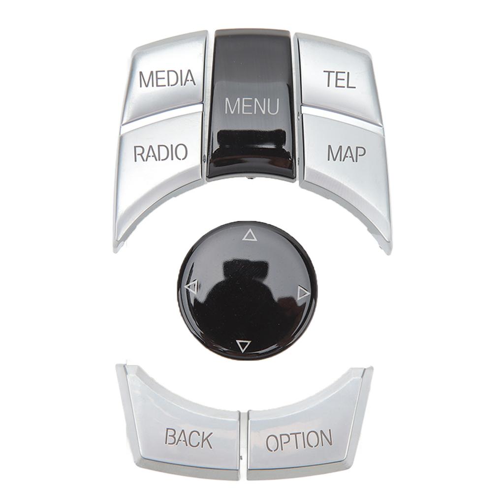 6Pcs Central Control Multimedia Button ABS Silver Plated for BMW F20 F21 F22 F23 F87 F30 F31 F34 F35 F32 F33 F36 F82
