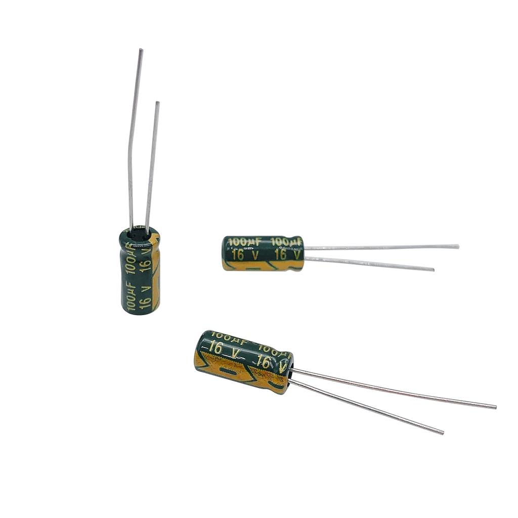 20pcs 16V 100UF Capacitor 5x11mm(0.2x0.43in) High Frequency Aluminum Electrolytic Capacitors for TV, LCD Monitor, Game