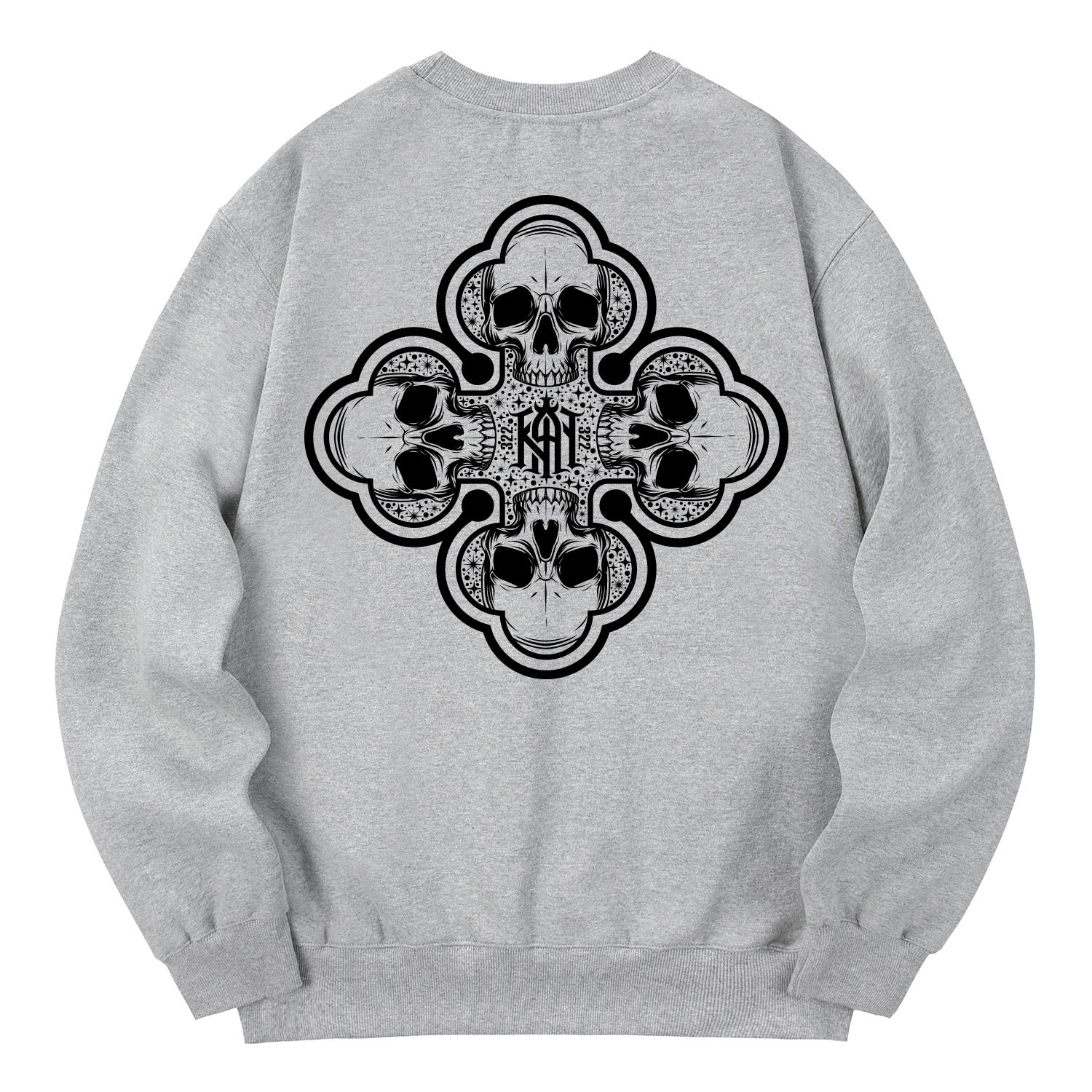 Khan 6312 Kmg0127 Gang of Skulls 322 Толстовка на флисе - Серый M