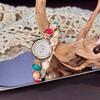 LP74 Exquisite Colorful Turquoise Bracelet Women's Watch Vintage Round Stone Embedded Quartz Watch Fashion Wristwatch for Ladies