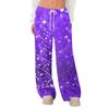 Women's Fleece Wide Leg  Elastic Waist Drawstring Loose Pants Drawstring Pajama Pants Sleepwear Trousers
