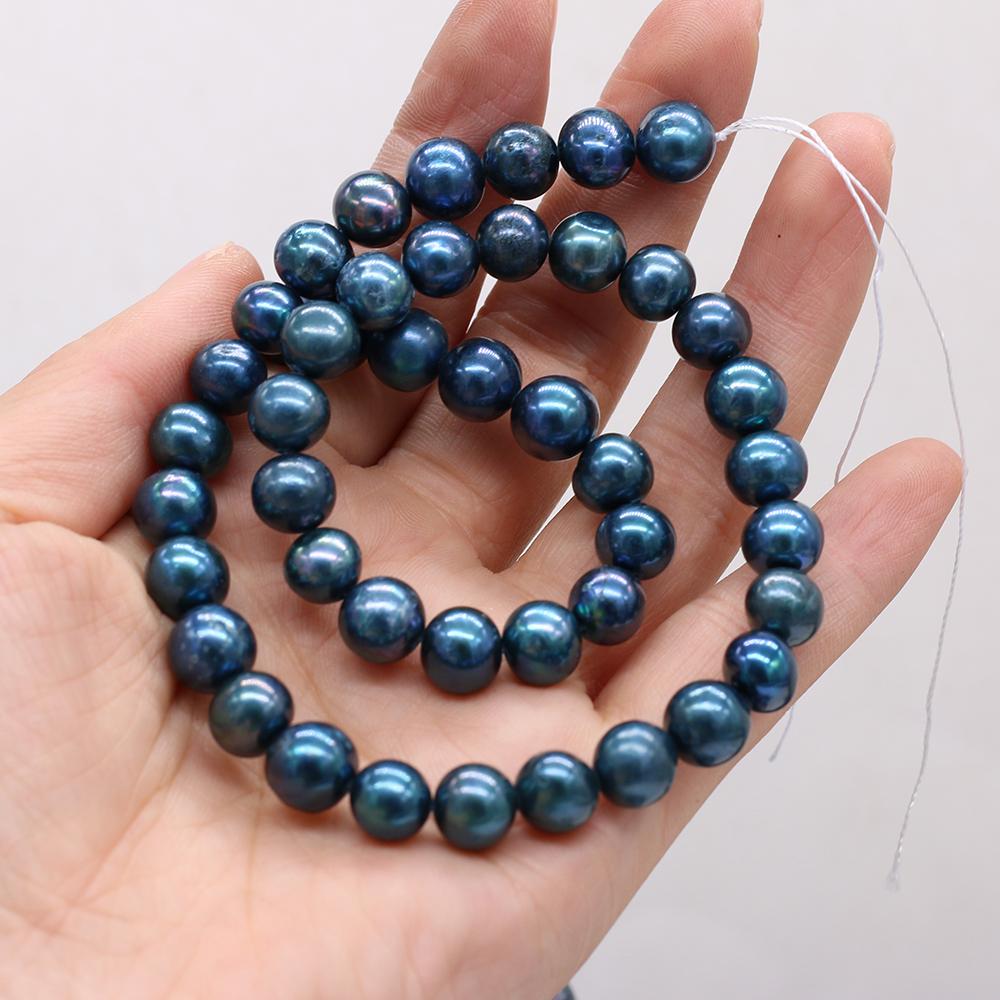 

1String, Near Round Pearl 9-10mm, Fashion Women Natural Freshwater Pearl Beads for Jewelry Making DIY Crafts, Luxury Bulk Gifts 36cm 1String/9-10mm-36cm